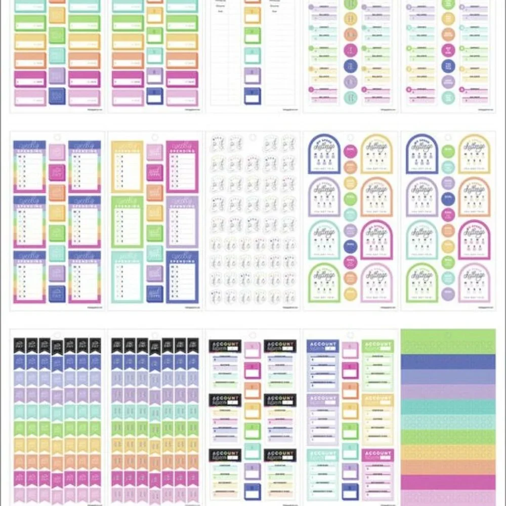 1424pcs Planner Budget Stickers, The Happy Planner Value Budget Sticker Sheets